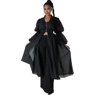 Women Chiffon Long Sleeve Sling Style Blouse