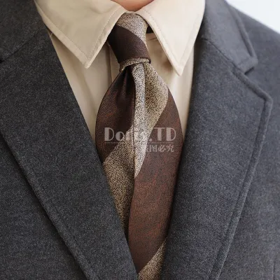 Naples Arrow Pattern 8cm Stripe Twill Polyester Business Italian Fashion Tie for Men