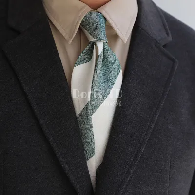 Naples Arrow Pattern 8cm Stripe Twill Polyester Business Italian Fashion Tie for Men