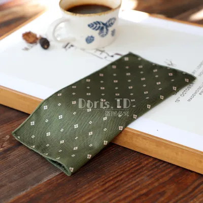 Men Vintage Polyester Filament Jacquard Pocket Square