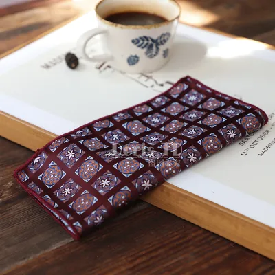 Men Vintage Polyester Filament Jacquard Pocket Square