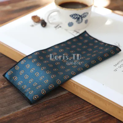 Men Vintage Polyester Filament Jacquard Pocket Square