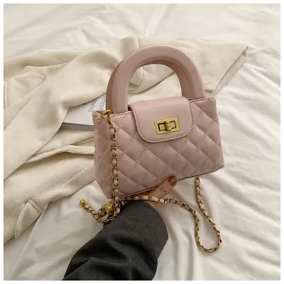 Simple Urban Simplicity Solid Color PU Chain Shoulder Bag