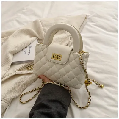 Simple Urban Simplicity Solid Color PU Chain Shoulder Bag