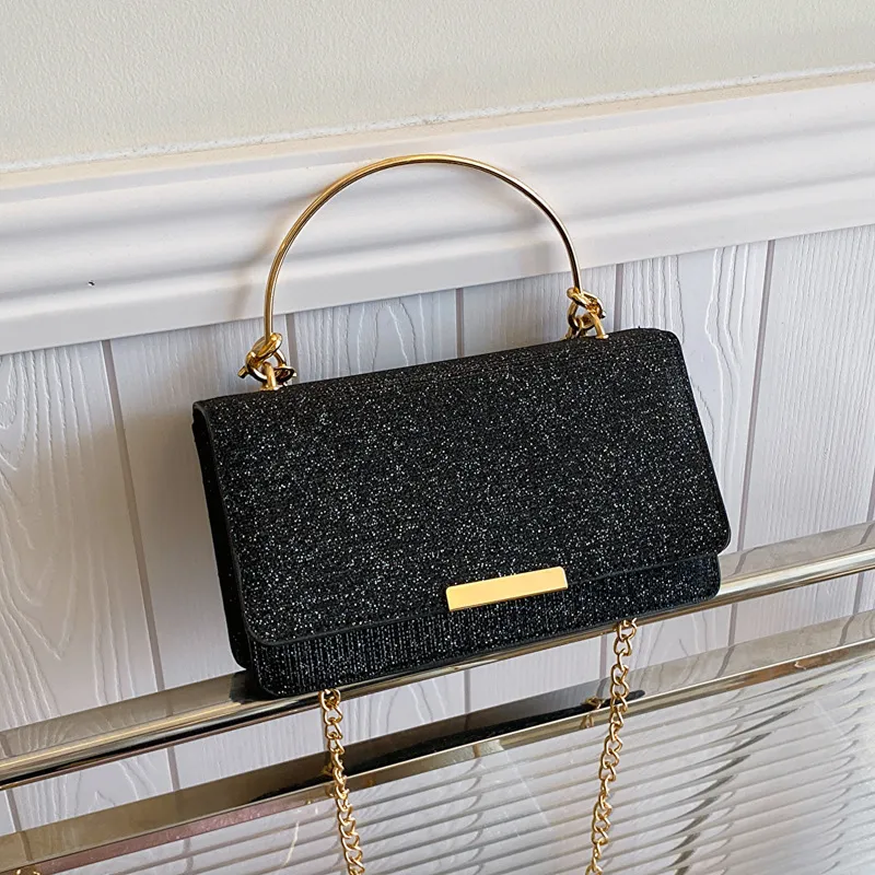 Women's Street Trend Thin Flap Square Chain Crossbody Bag - PU Small Summer Bag