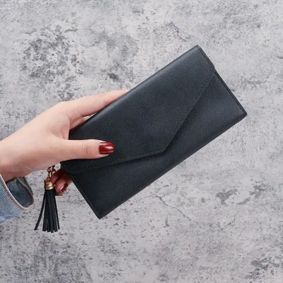Simple Solid Color Multi-Function Litchi Wallet