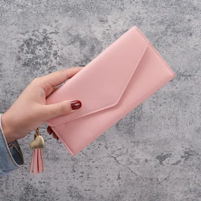 Simple Solid Color Multi-Function Litchi Wallet