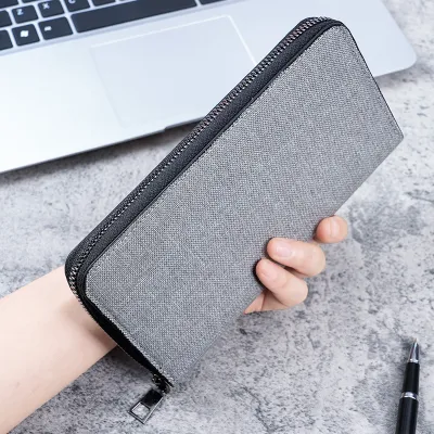 Business Canvas Zip Large Capacity Multi-Card Slot Wallet