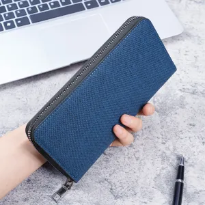 Business Canvas Zip Large Capacity Multi-Card Slot Wallet