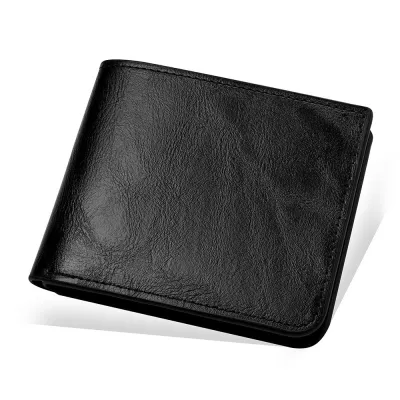 Men Retro Solid Color PU Bifold Wallet