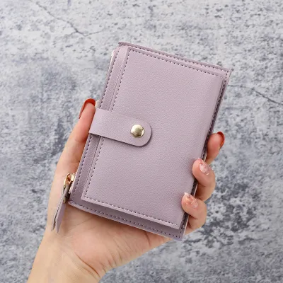 Fashion Solid Color Multi-Function PU Leather Card Bag Wallet