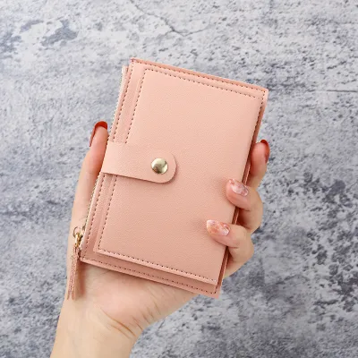 Fashion Solid Color Multi-Function PU Leather Card Bag Wallet