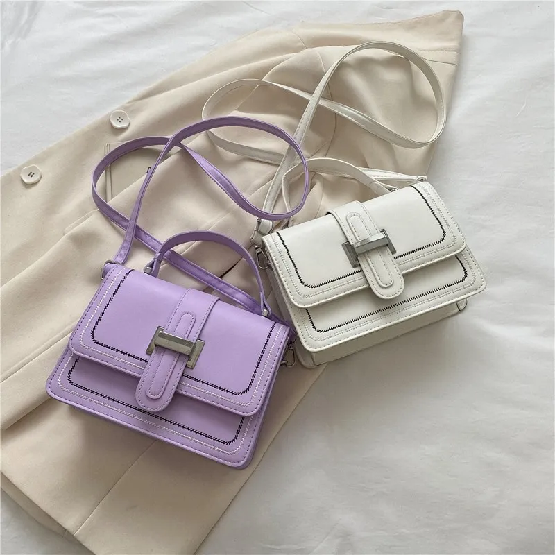 Urban Simplicity Flip Square PU Shoulder Bag Medium Soft Single Strap