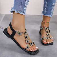 Women Fashion Sexy Plus Size Wrap Roman Flat Sandals