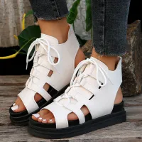 Women Fashion Round Toe Bow Sandals Plus Size
