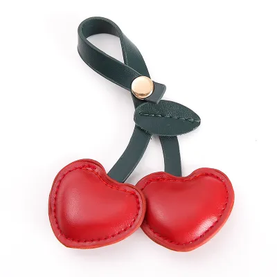 Fashion Cherry Leather Keychain