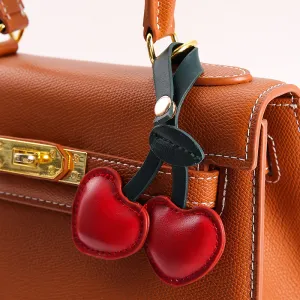 Fashion Cherry Leather Keychain
