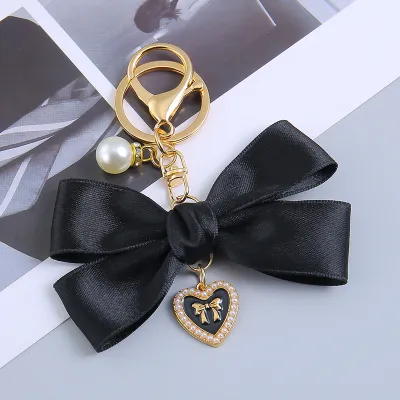 Fashion Ribbon Bow Pendant Keychain