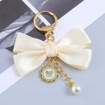 Fashion Ribbon Bow Pendant Keychain