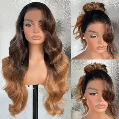 Women Fashion Front Lace Long Curly Hair Wig