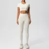 7105 Short Sleeve 7100 Trousers Suit-Light Ivory
