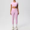 7105 Short Sleeve 7100 Trousers Suit-Pink