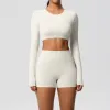 7104 Long Sleeve 7101 Shorts Suit-Light Ivory
