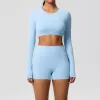 7104 Long Sleeve 7101 Shorts Suit-Sky Blue