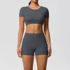 7105 Short Sleeve 7101 Shorts Suit-Graphite Grey