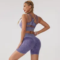 Women Fashion Yoga Solid Color Breathable Sports Suit
