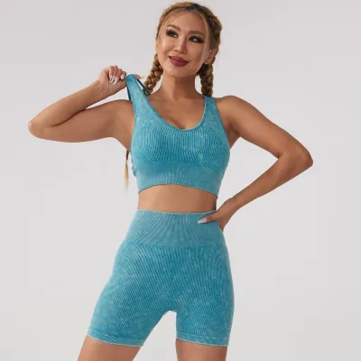 Women Yoga Fashion Blank Sports Two-Piece Set