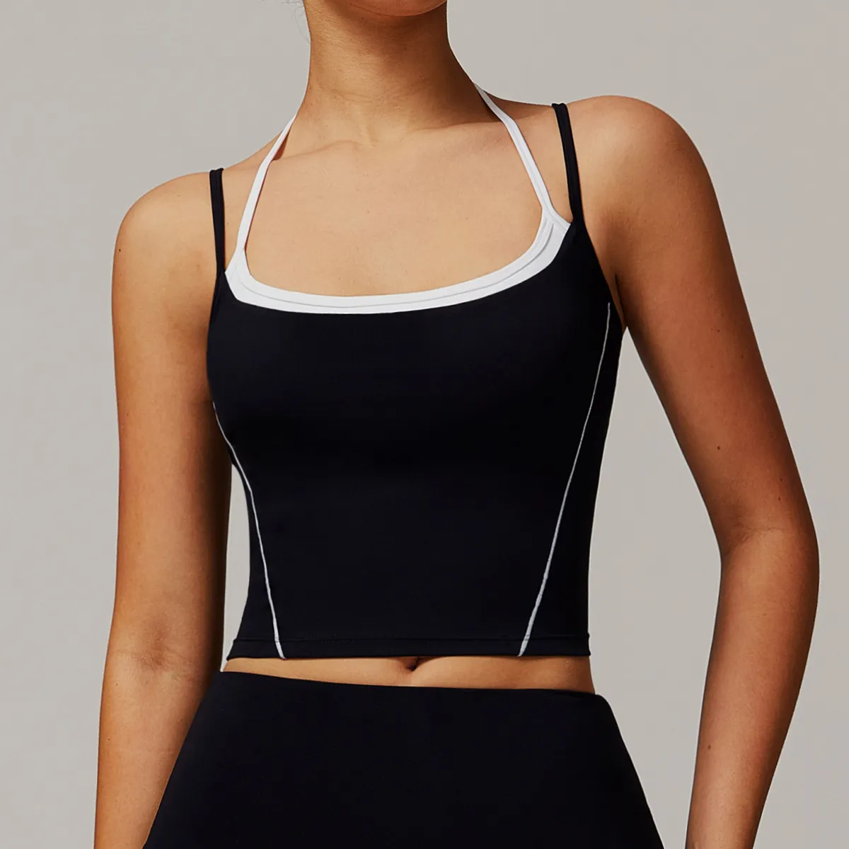 Women Yoga Sports Top with Detachable Neck Strap