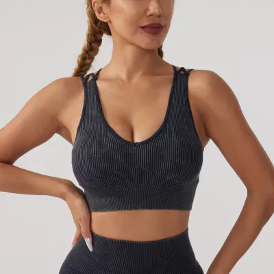 Women's Running Sports Bra Vest with Insert Design