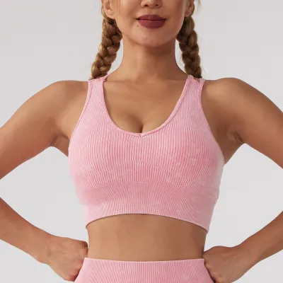 Women's Running Sports Bra Vest with Insert Design