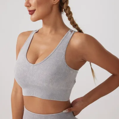 Women's Running Sports Bra Vest with Insert Design