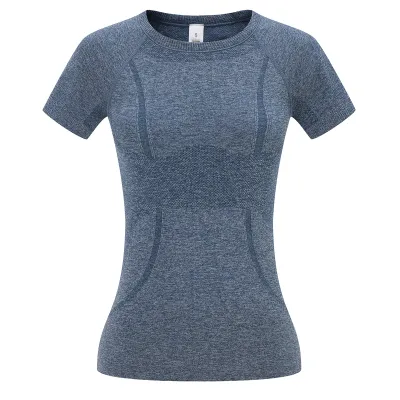 Women's Quick-Dry Yoga T-Shirt with Round Neck and Short Sleeves