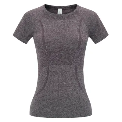Women's Quick-Dry Yoga T-Shirt with Round Neck and Short Sleeves