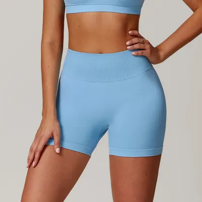 Women Yoga Seamless High Waist Sports Shorts