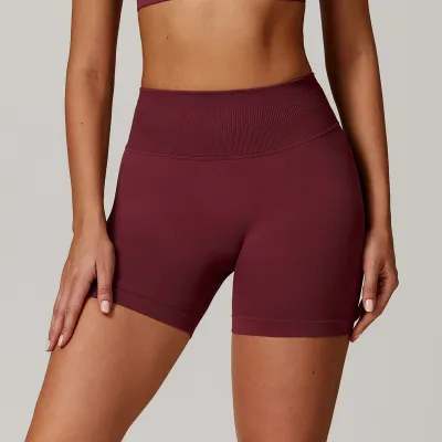 Women Yoga Seamless High Waist Sports Shorts