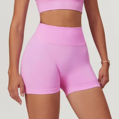 Women Yoga Seamless High Waist Sports Shorts