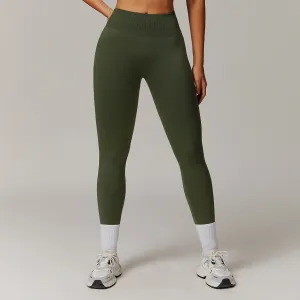 Women Seamless High Waist Yoga Leggings Solid Color Sports Bottoms