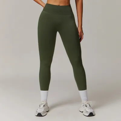 Women Seamless High Waist Yoga Leggings Solid Color Sports Bottoms