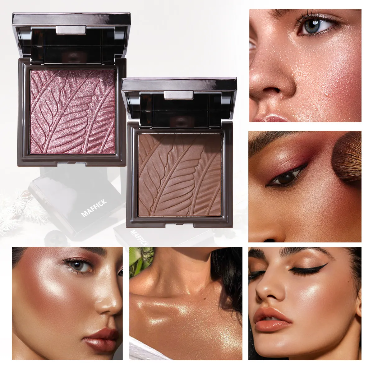 Maffick Women Simple Concealer Fixation Pearlescent Matte Set Makeup Powder Oil Control Long Lasting