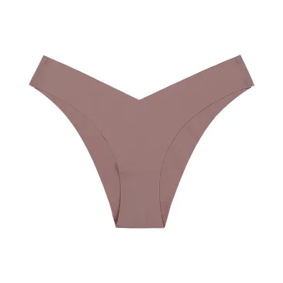 Women's Ice Silk Low Waist Solid Color Panties