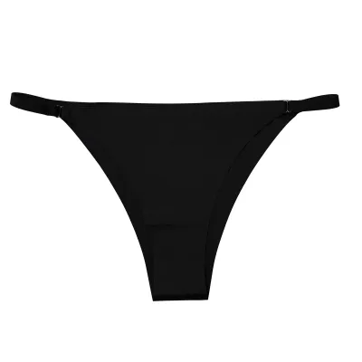 Women Sexy Solid Color Ice Silk Thong Panties Low Rise