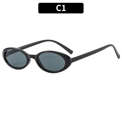 Retro Solid Oval Sunglasses PC