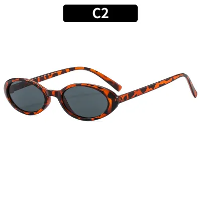 Retro Solid Oval Sunglasses PC