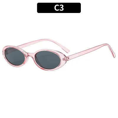 Retro Solid Oval Sunglasses PC