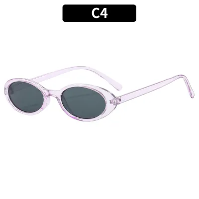 Retro Solid Oval Sunglasses PC