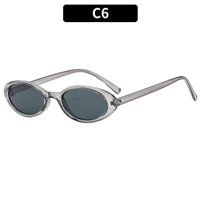 Retro Solid Oval Sunglasses PC